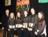 Kickhams Creggan win Ballad Group Molly McAteer, Orlaith McAteer, Ciara Watson, Meadhbh McElroy and Claire Totten receive their award from Ulster Treasurer Michael Hasson